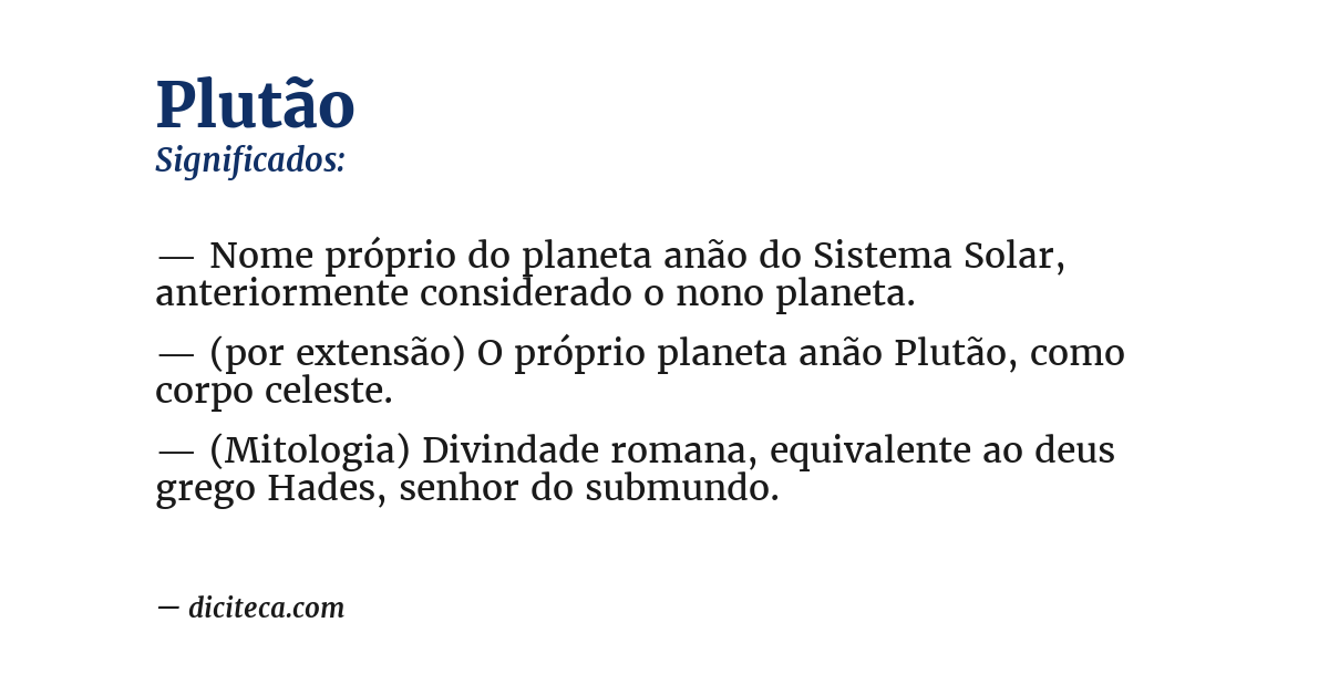 Significado de plutão