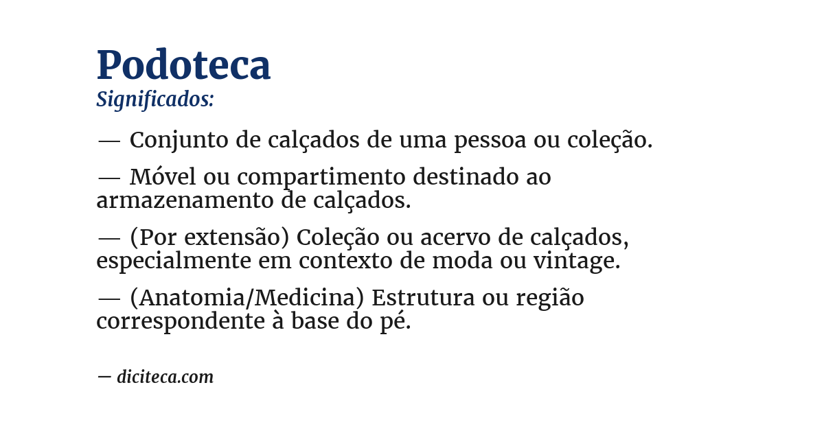 Significado de podoteca