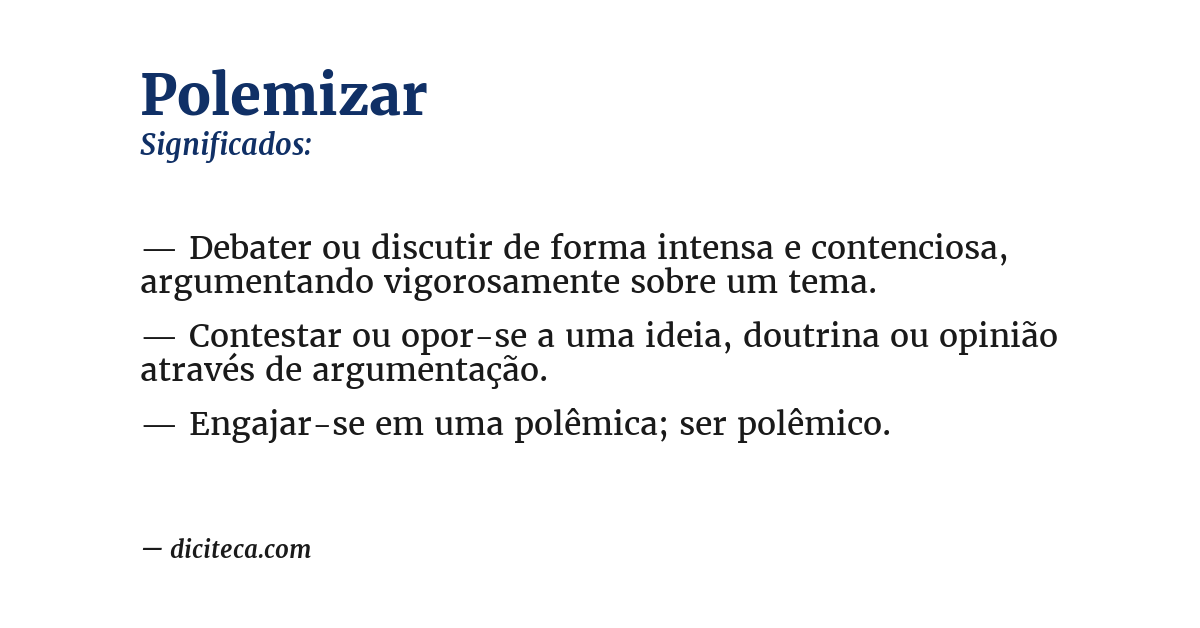 Significado de polemizar