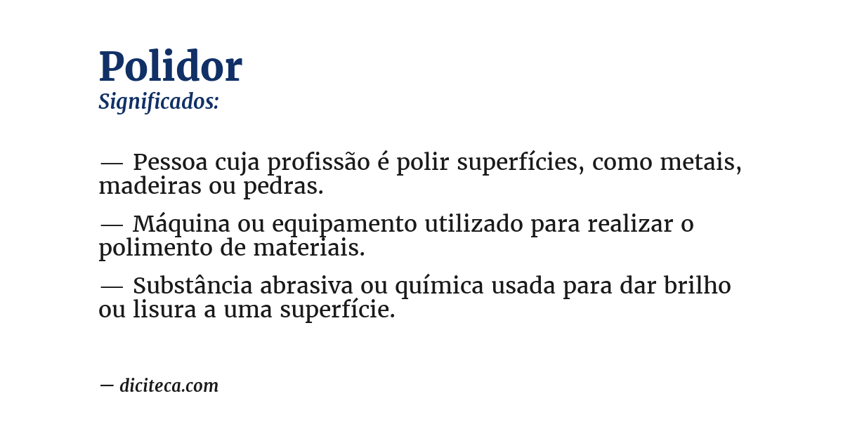 Significado de polidor