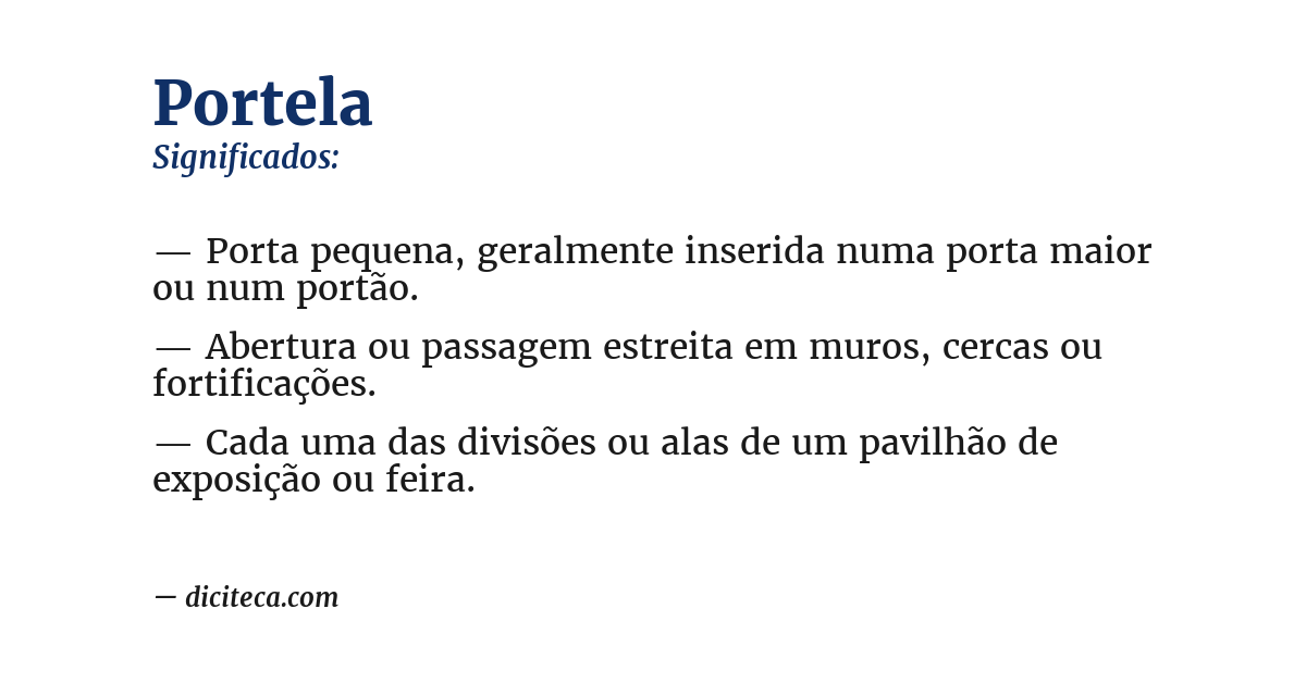 Significado de portela