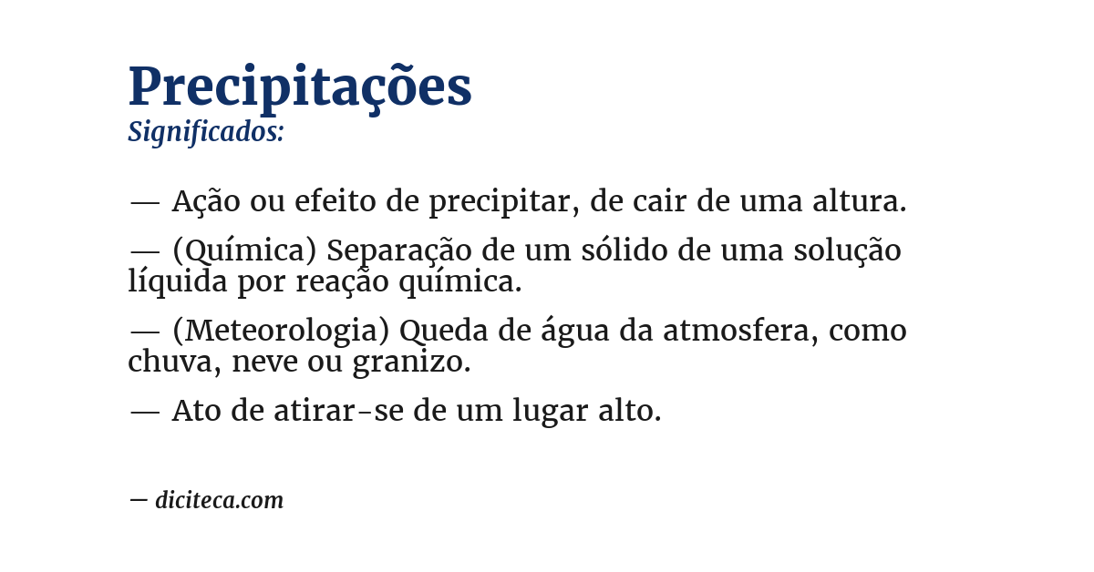 Significado de precipitações