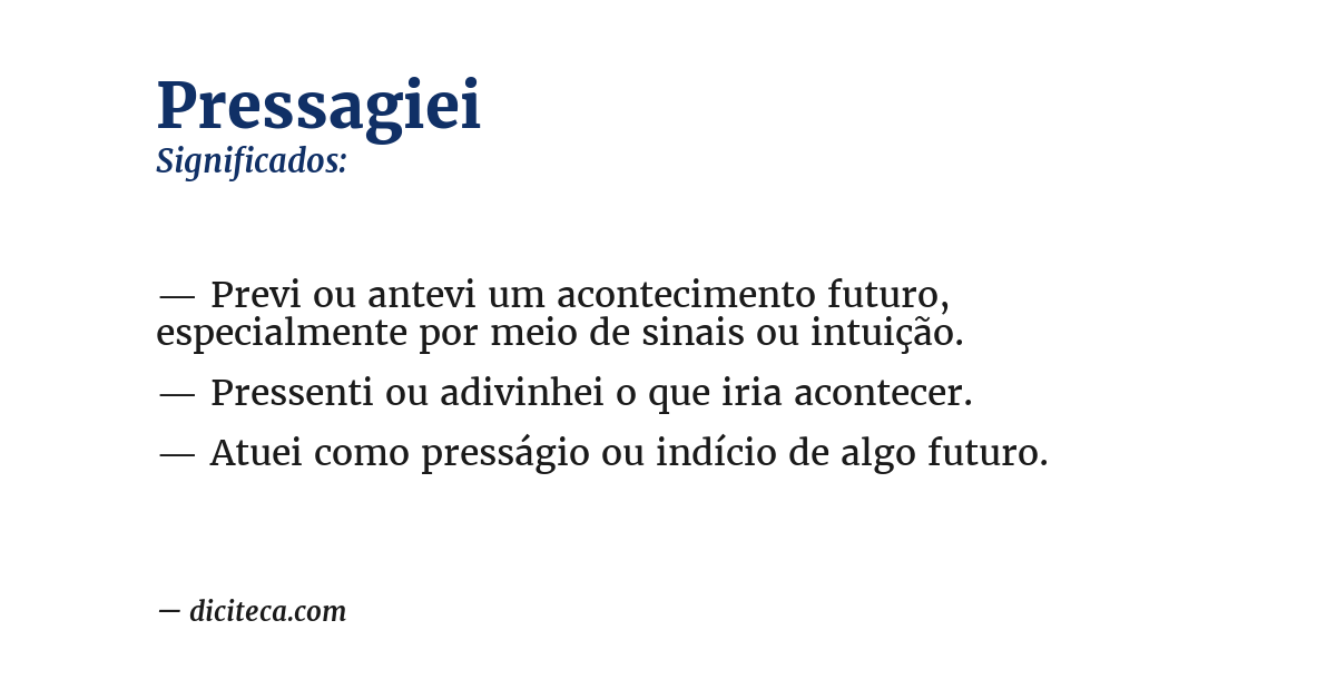 Significado de pressagiei