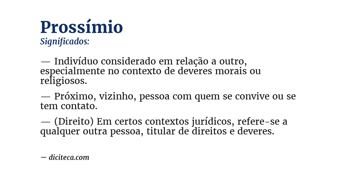 Significado de prossímio