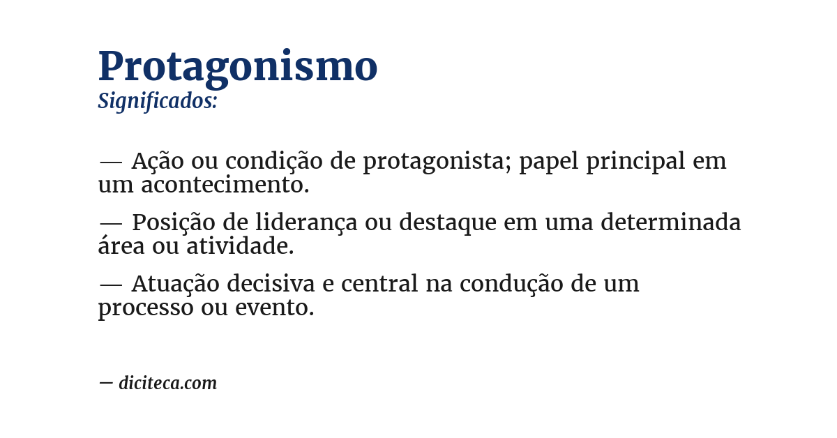 Significado de protagonismo
