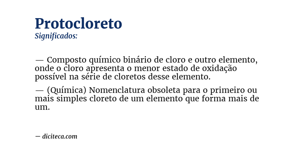 Significado de protocloreto