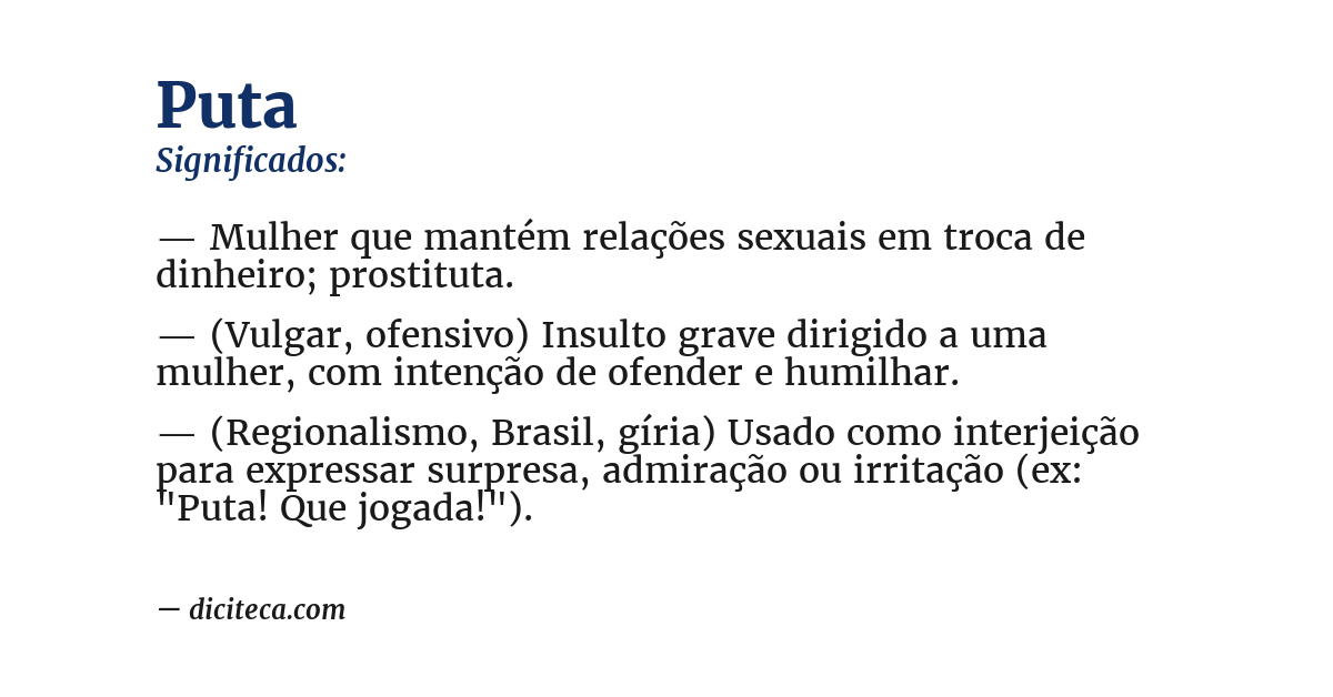 Significado de puta