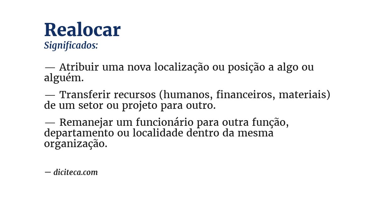 Significado de realocar