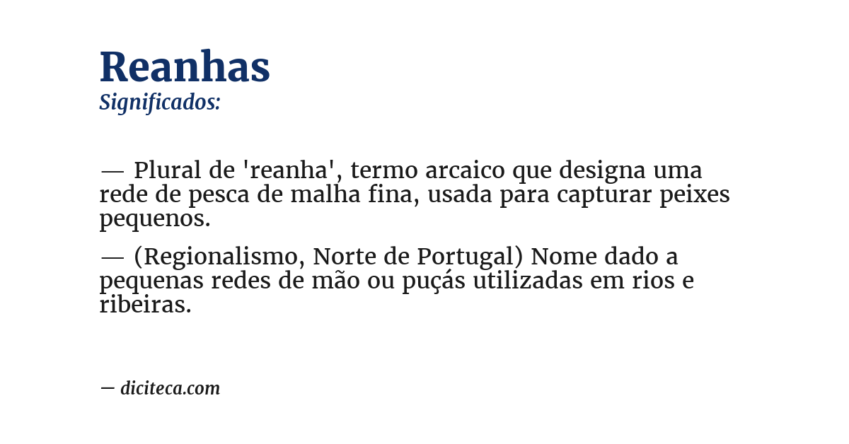 Significado de reanhas
