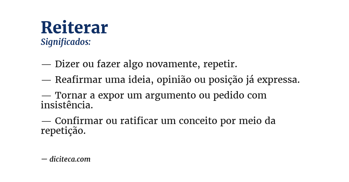 Significado de reiterar