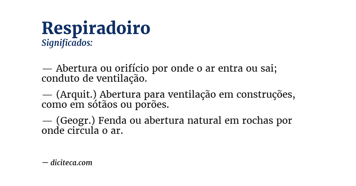 Significado de respiradoiro