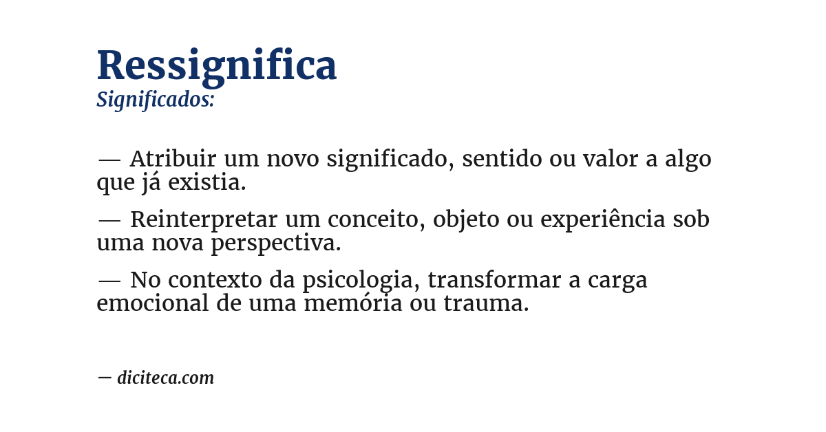 Significado de ressignifica