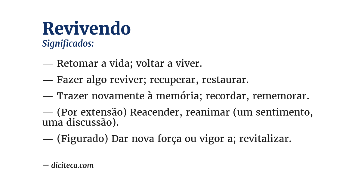 Significado de revivendo
