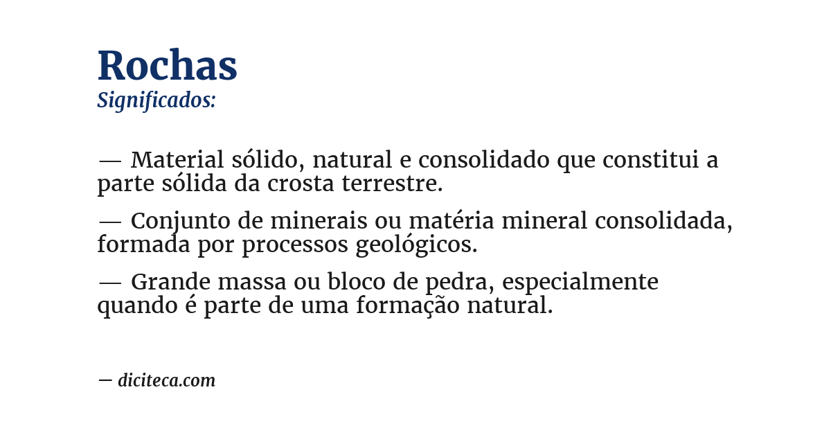 Significado de rochas