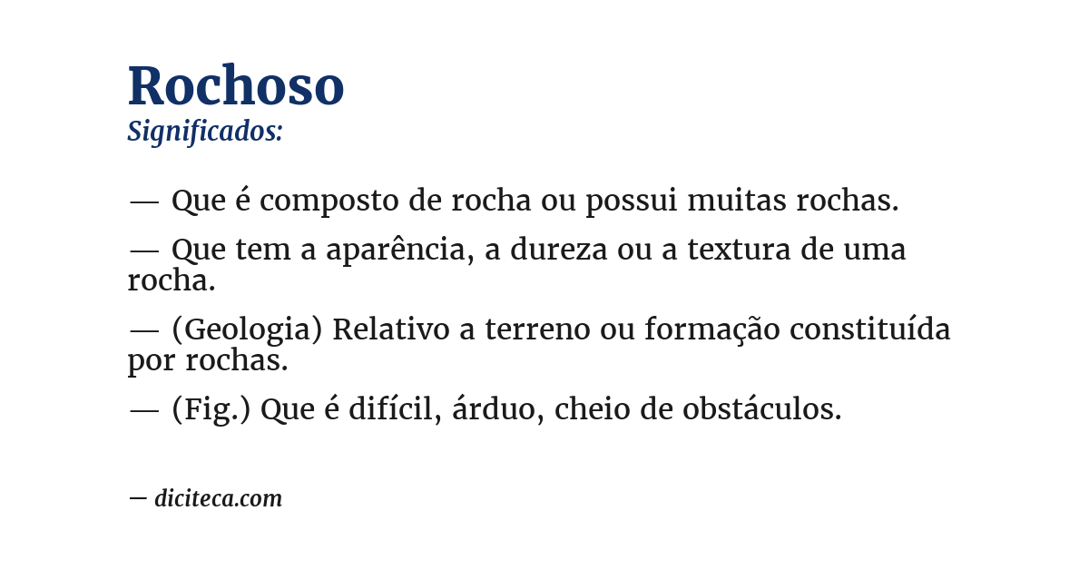Significado de rochoso