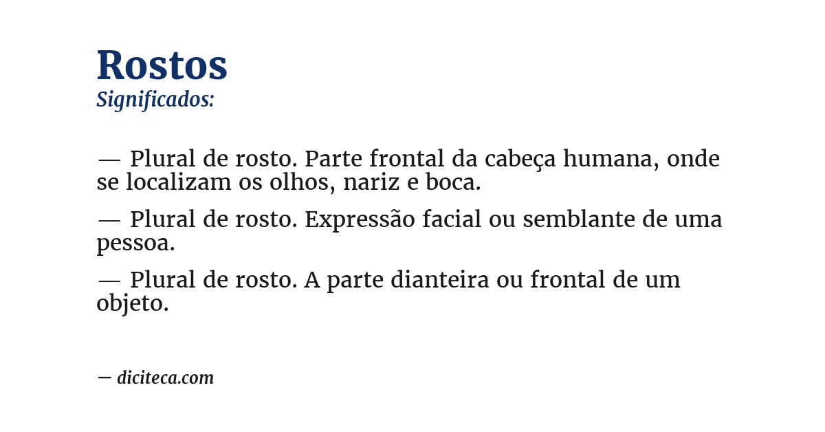 Significado de rostos