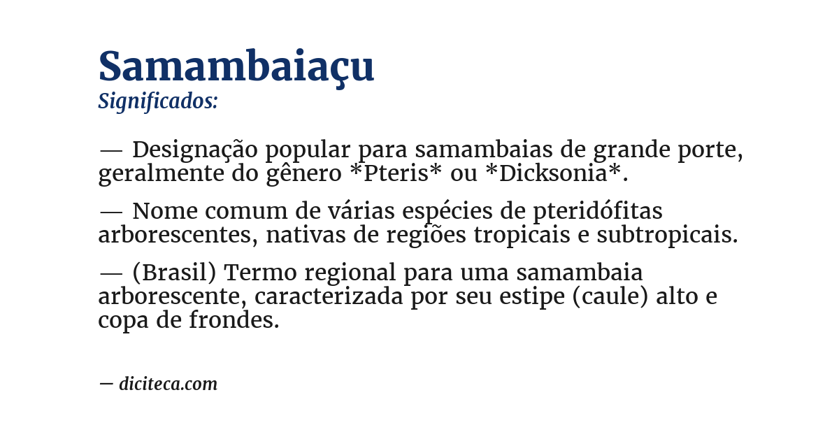 Significado de samambaiaçu
