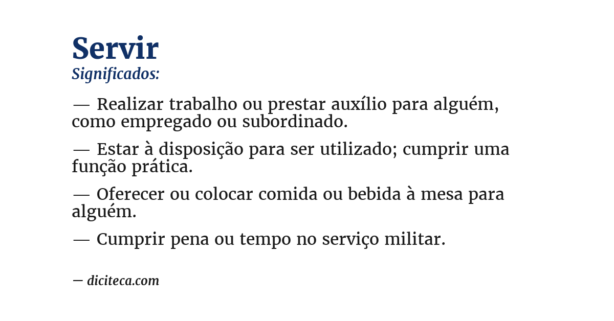 Significado de servir
