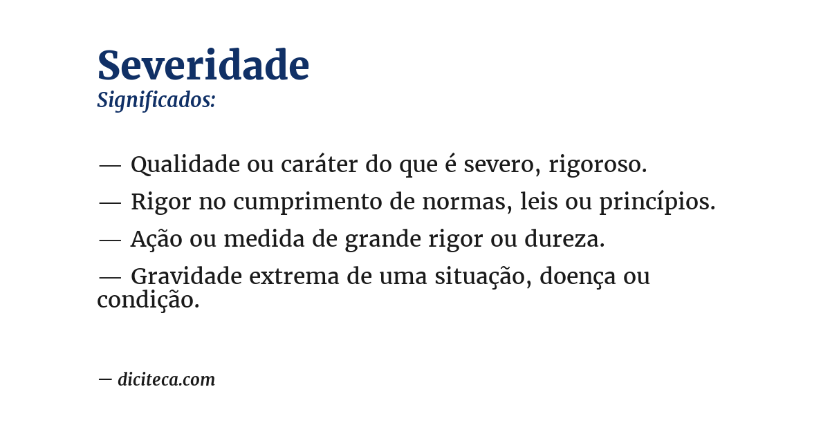Significado de severidade