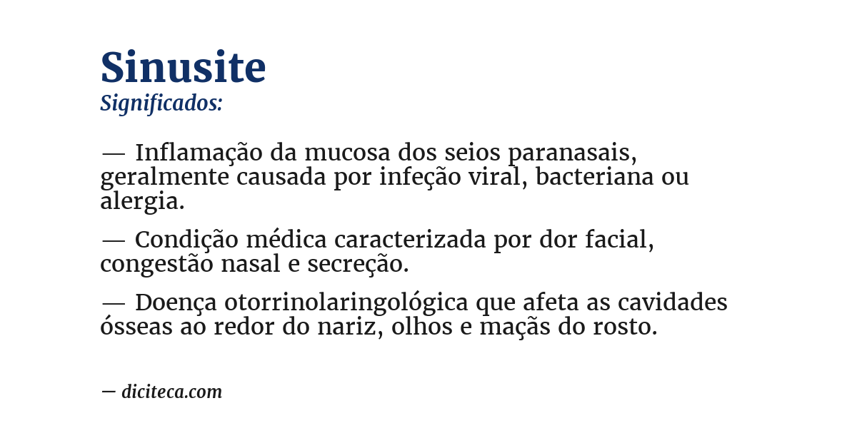 Significado de sinusite