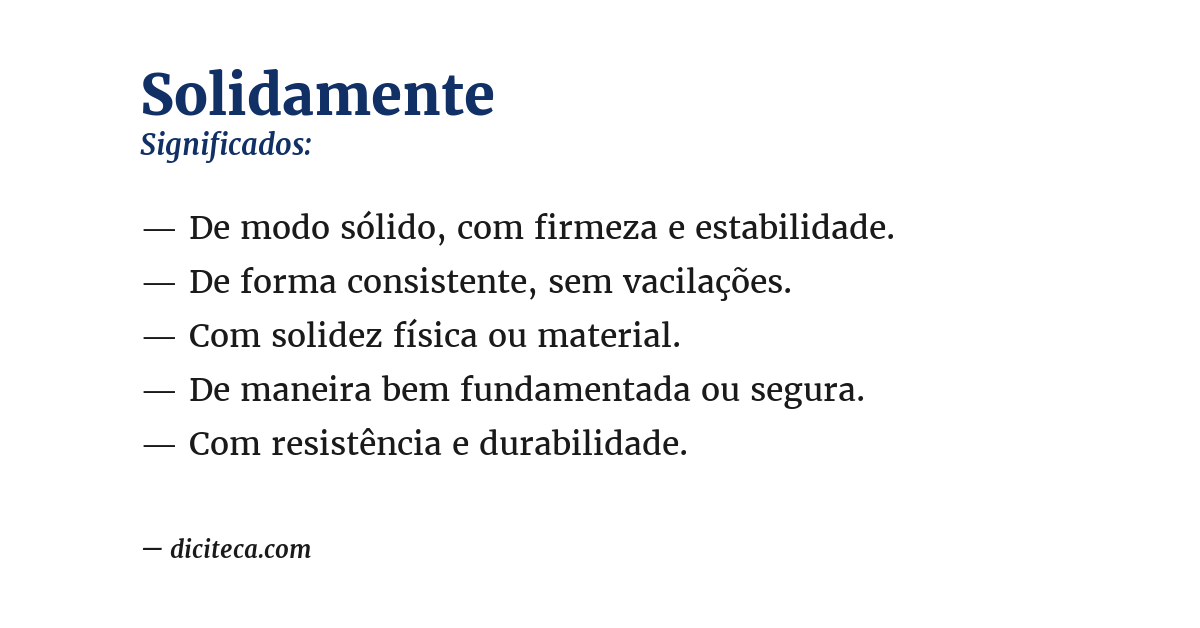 Significado de solidamente