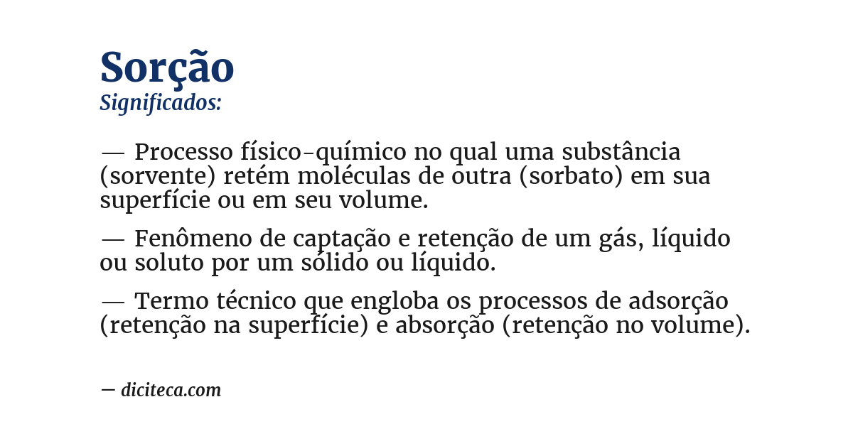 Significado de sorção