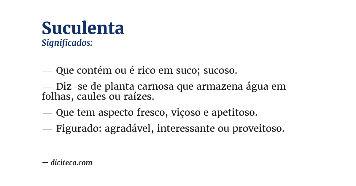 Significado de suculenta