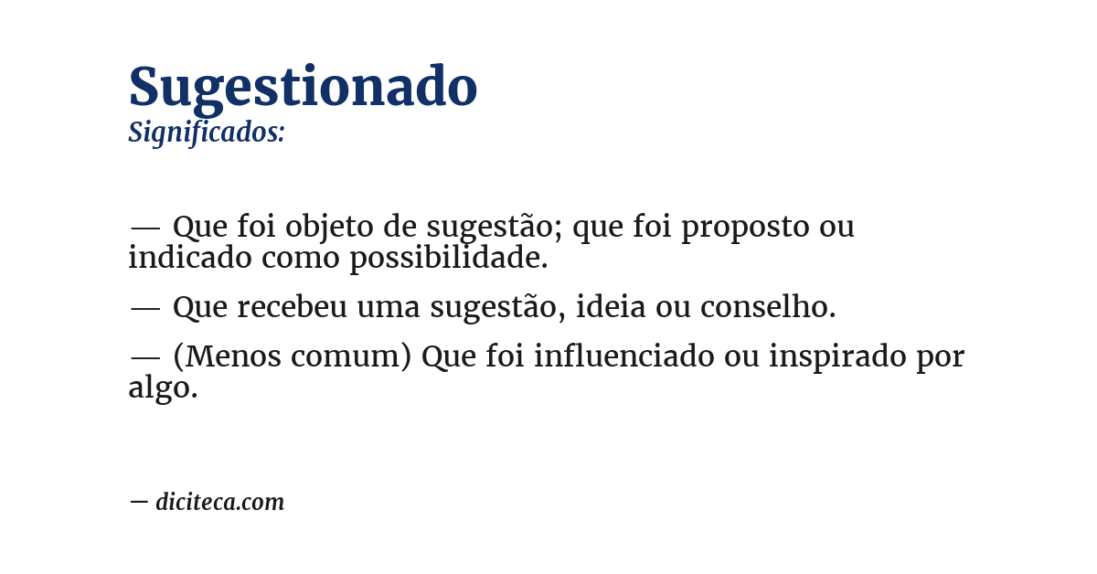 Significado de sugestionado