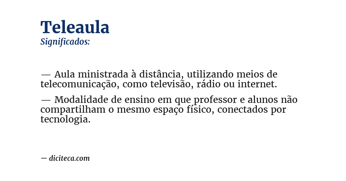 Significado de teleaula
