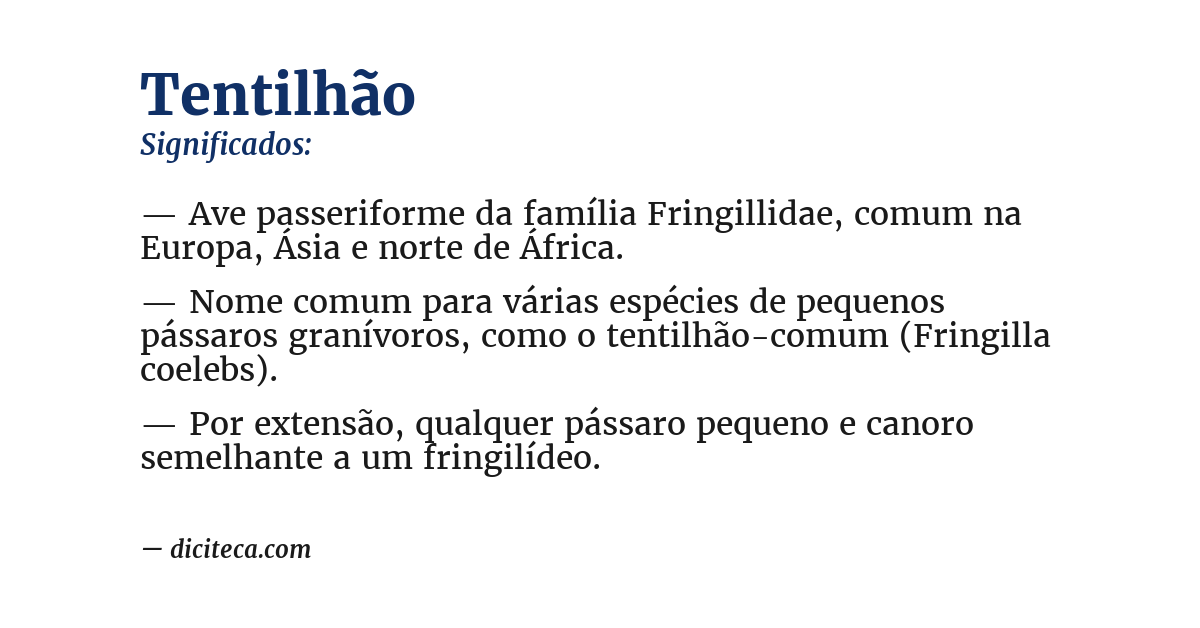 Significado de tentilhão