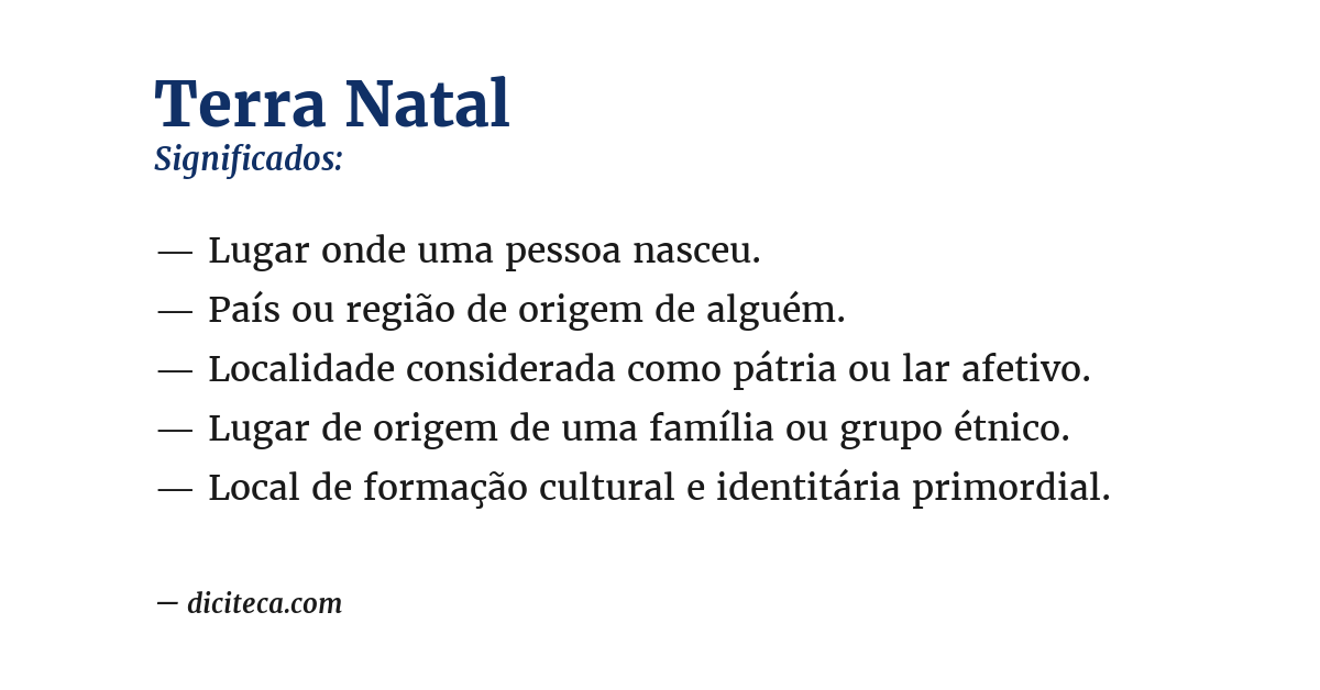 Significado de terra natal