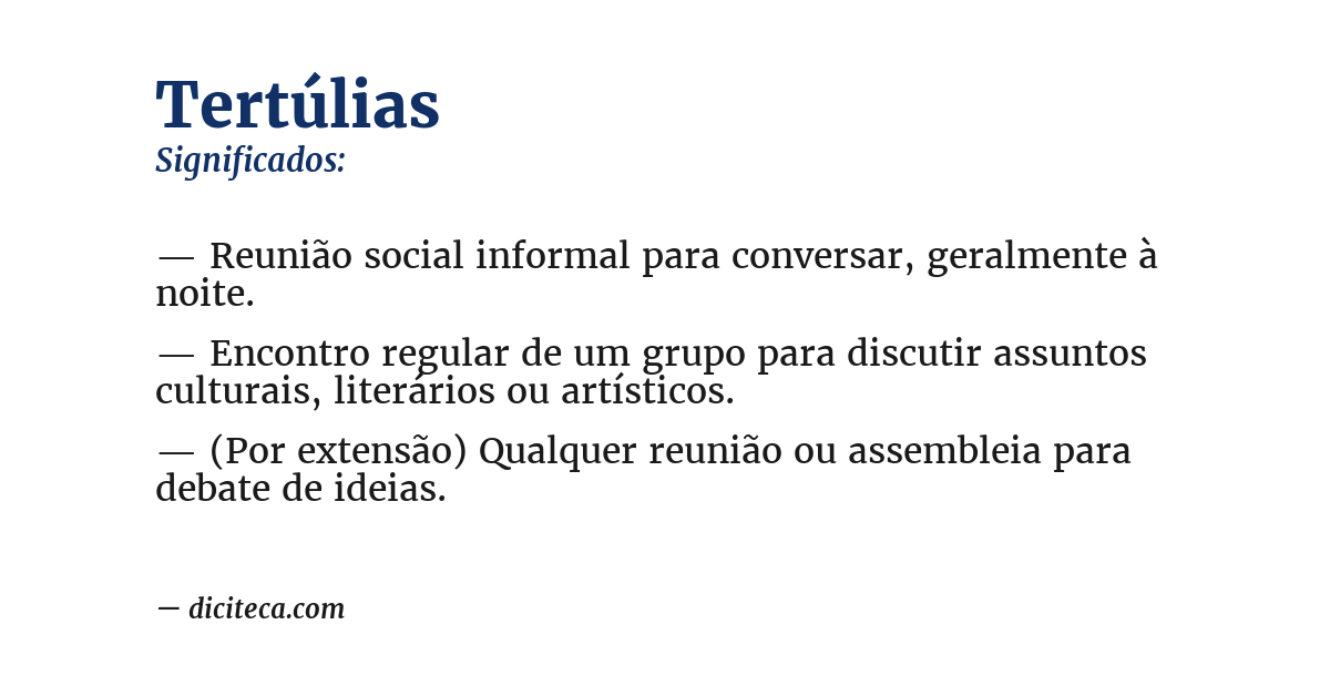 Significado de tertúlias
