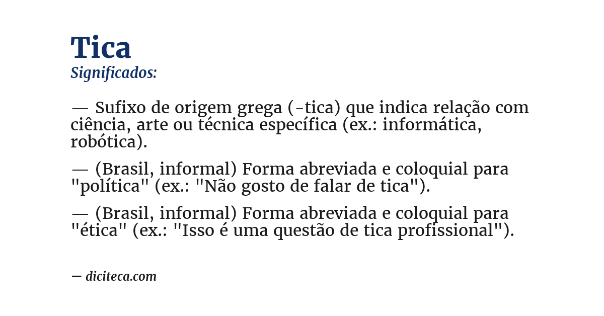 Significado de tica