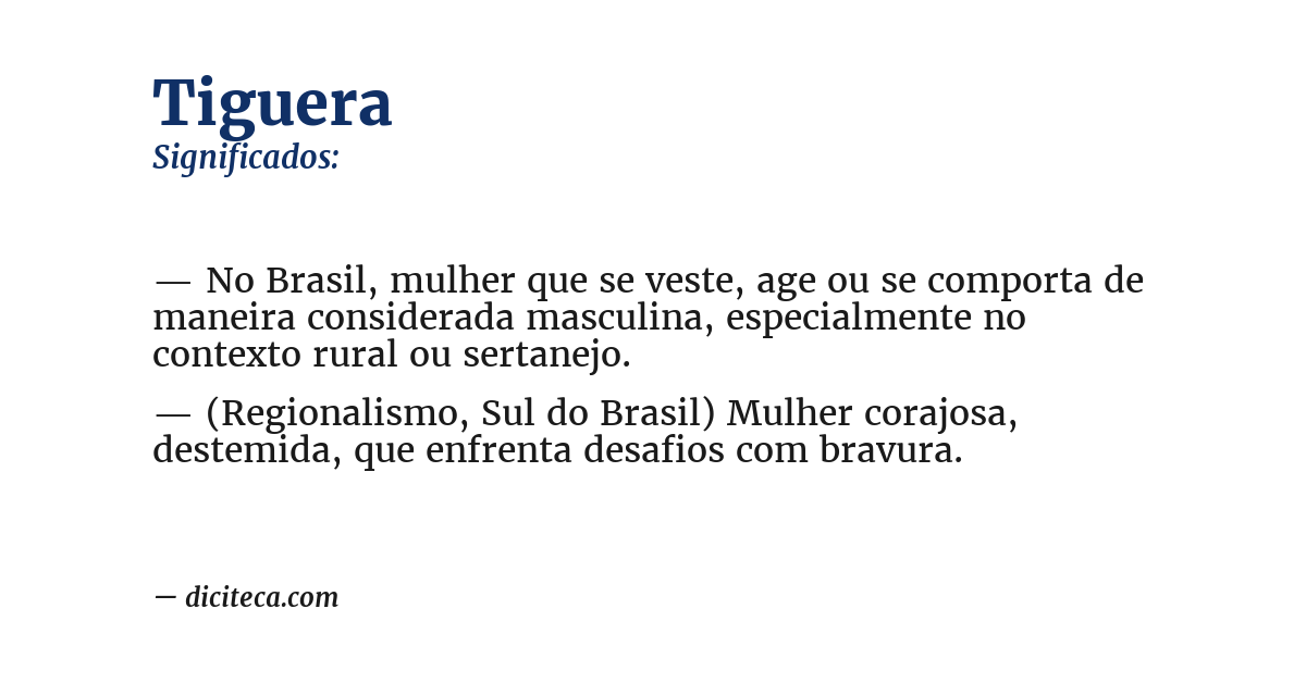 Significado de tiguera