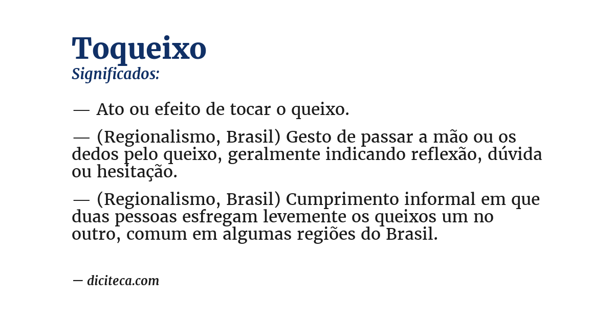 Significado de toqueixo
