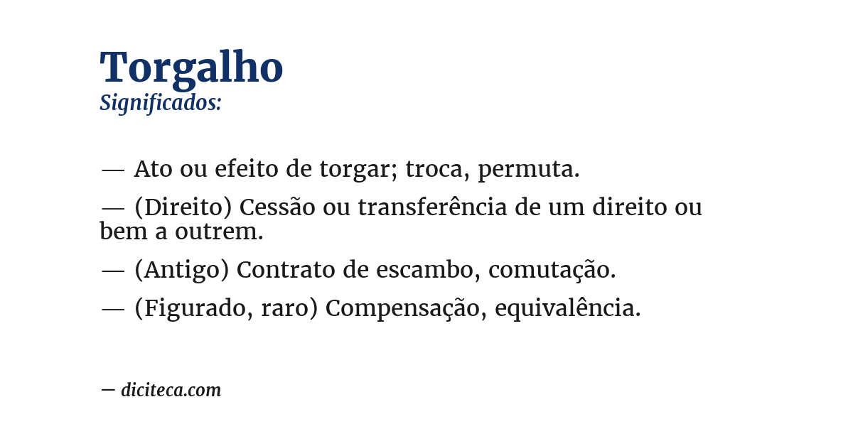 Significado de torgalho