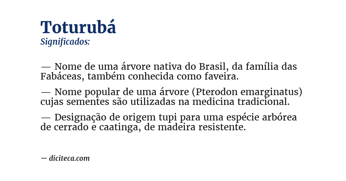 Significado de toturubá