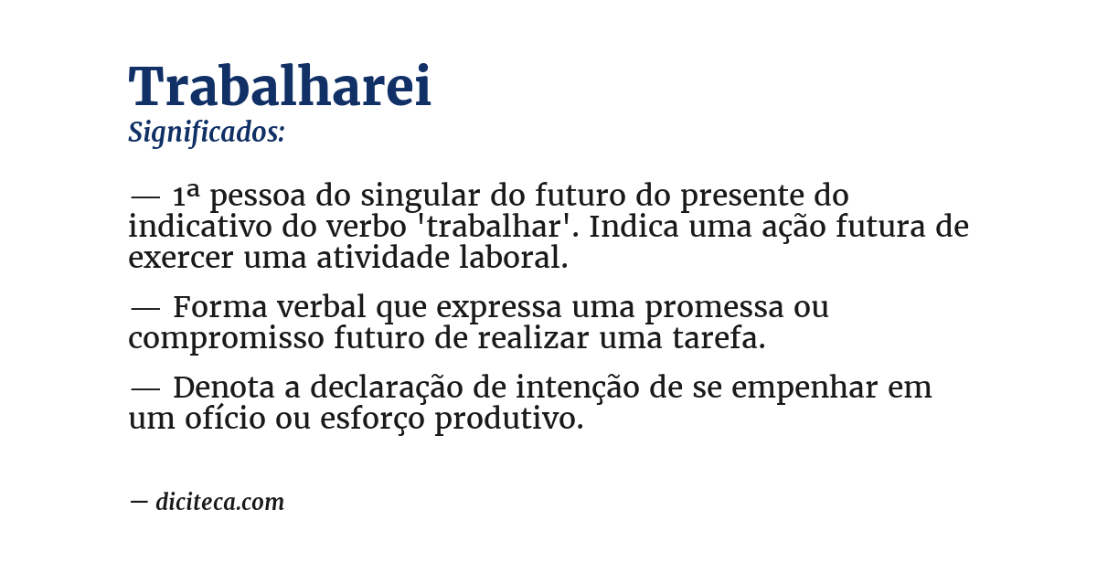 Significado de trabalharei