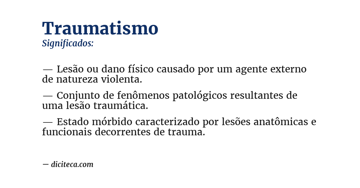 Significado de traumatismo