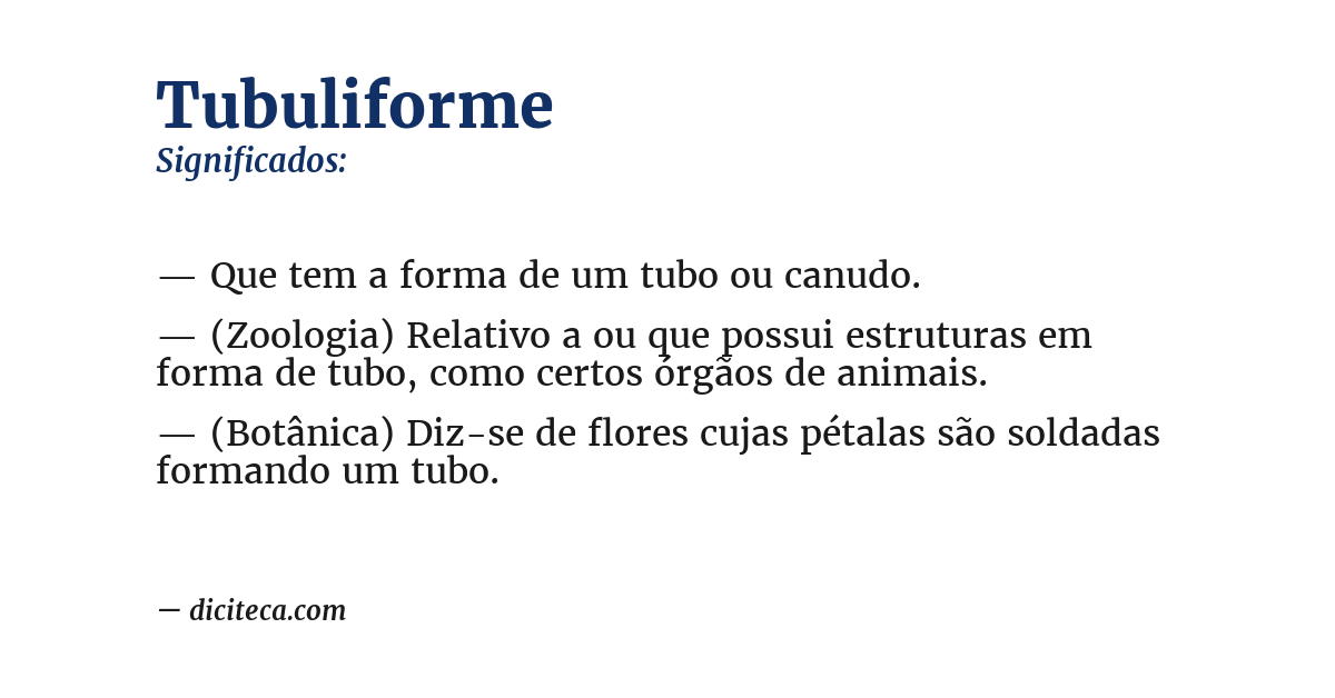 Significado de tubuliforme