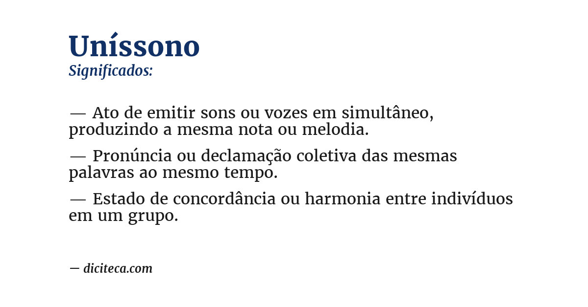 Significado de uníssono