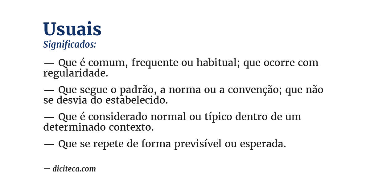 Significado de usuais
