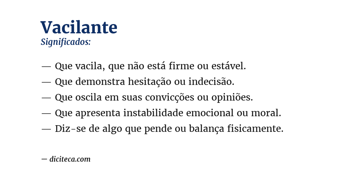 Significado de vacilante