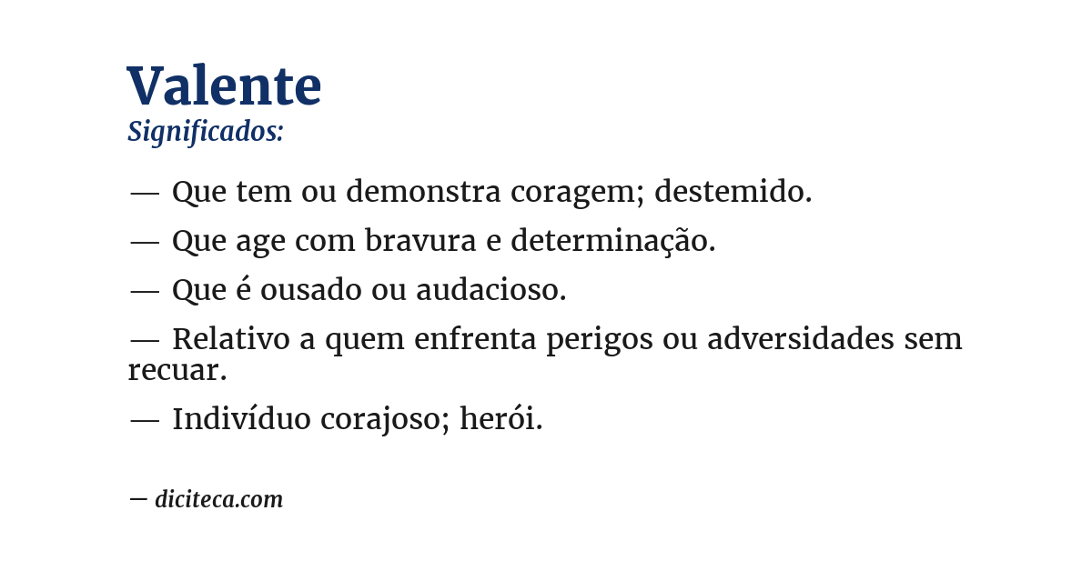 Significado de valente