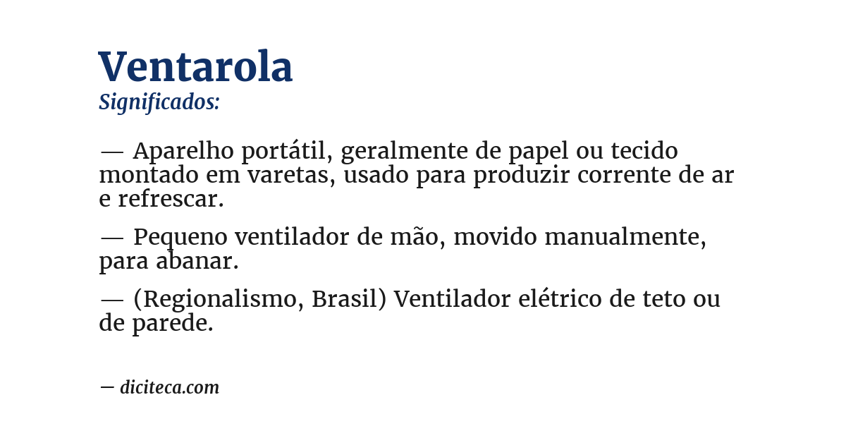 Significado de ventarola