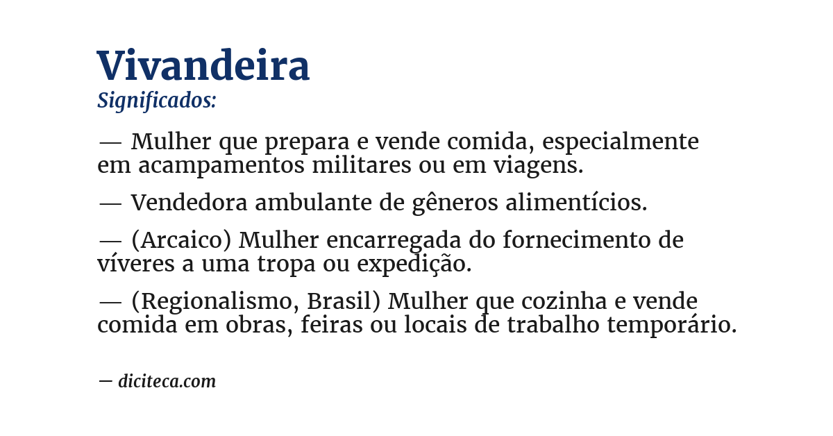 Significado de vivandeira