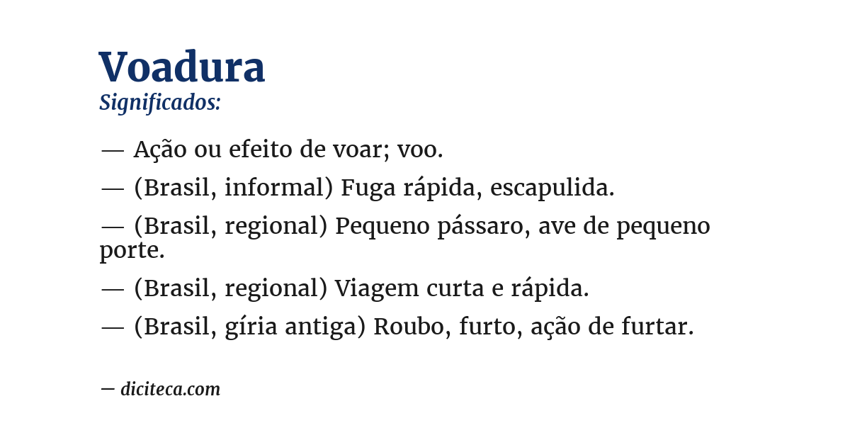 Significado de voadura