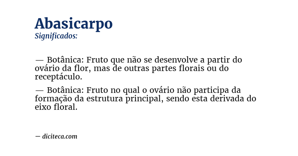 Significado de abasicarpo