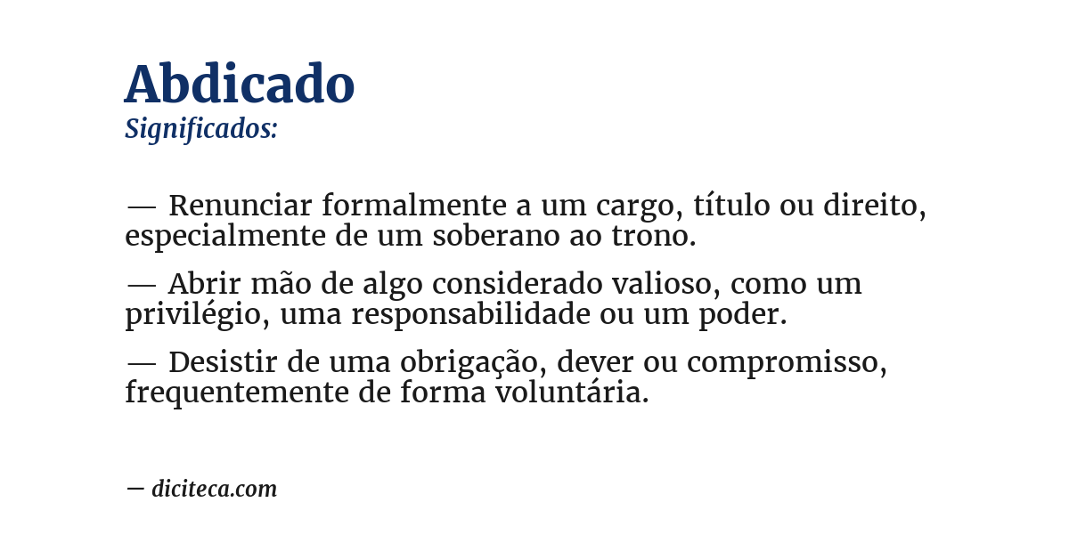 Significado de abdicado