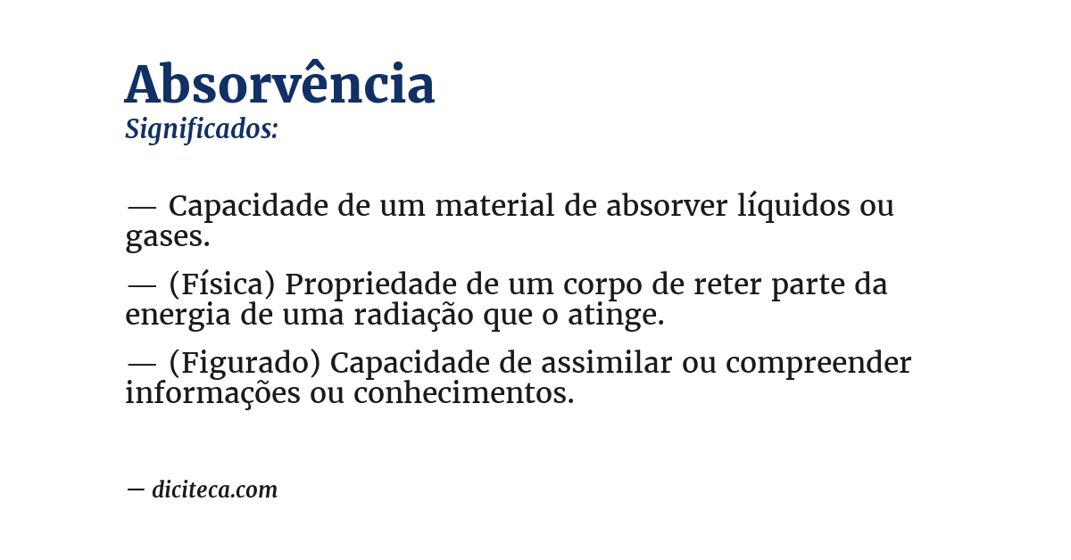 Significado de absorvência
